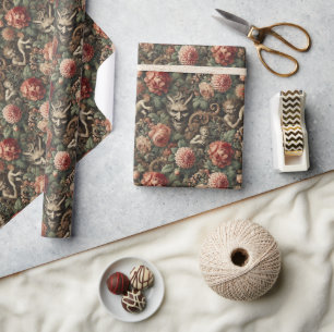 Marionetten für das beschädigte - gotische Blumend Geschenkpapier