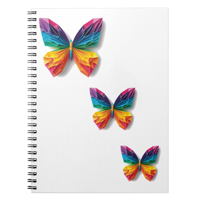 Mariposa de origami multicolor notizblock (Vorderseite)