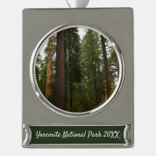 Mariposa Grove im Yosemite National Park Banner-Ornament Silber