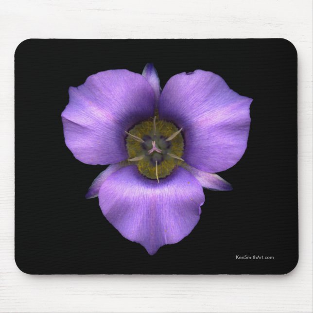 Mariposa Lilie Mousepad, schwarz Mousepad (Vorne)