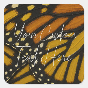 Mariposa Orange & Yellow Monarch Butterfly Wing Quadratischer Aufkleber