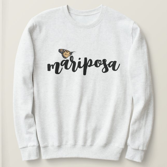 Mariposa Script Monarch Schmetterling Sweatshirt (Design vorne)