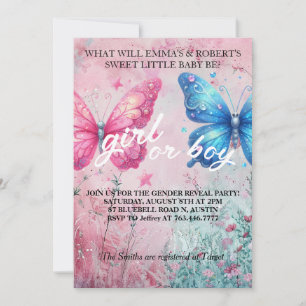 Mariposa Sommer Gender Reveal Party Einladung
