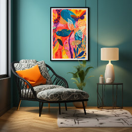 Mariposas y Flores: Arte Favista Colores Vibrantes Leinwanddruck