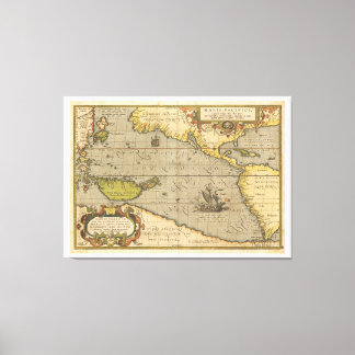 Maris Pacifici 1589 von Abraham Ortelius Leinwanddruck