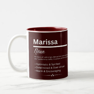 Marissa, personalisierter Name Definition Tasse
