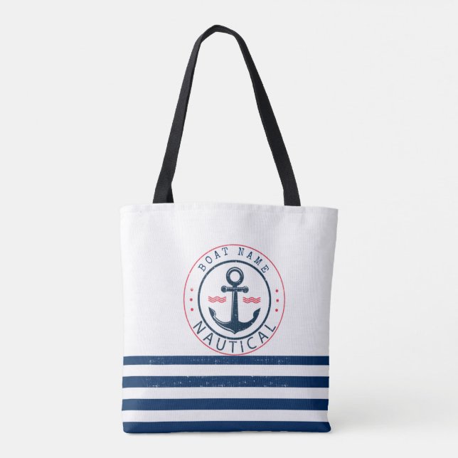 Maritim, Schiffsname, Anker Navyblaue Streifen (Rückseite)