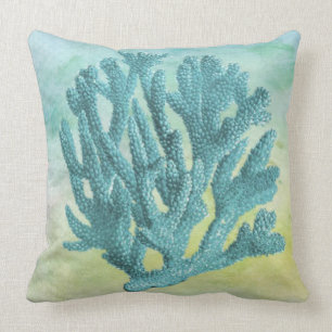 Maritim Schöne und elegante Küstenblaue Koralle Kissen
