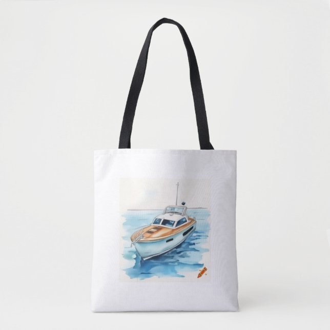 "Maritime Adventure Tote Bag: Comic Style with Yac (Vorderseite)