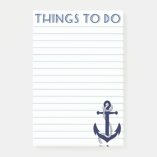 Maritime Anker Dinge zu tun Post It Notizen (Vorderseite)