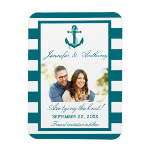 Maritime Anker Hochzeitsfoto Save The Date Magnet