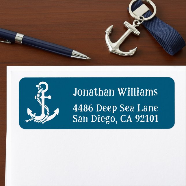 Maritime Anker Rücksende-Adressetiketten (Anchor return address label.)