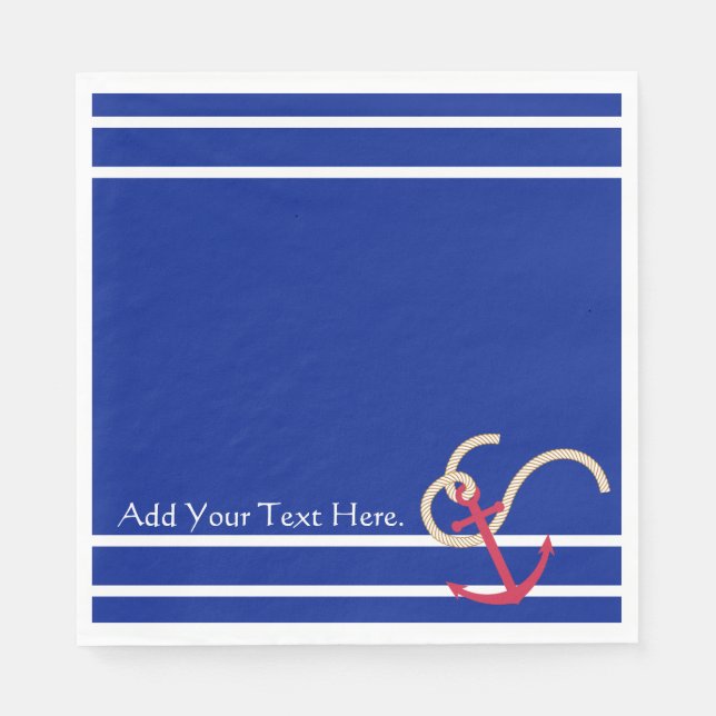 Maritime blaue Papier Serviette (Vorderseite)