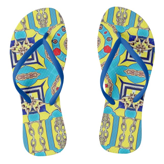 MARITIME DESIGNER-COLLAGE FLIP FLOPS (Fußbett)