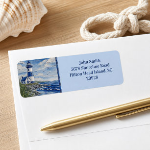 Maritime Leuchtturm-Rücksendeadresse am Meer