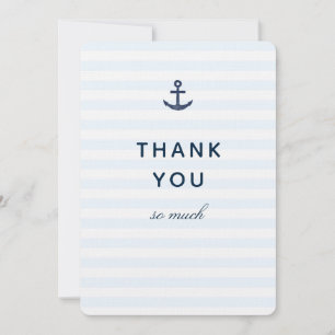 Maritime Marine Anker Blaue Streifen Dankeskarten Dankeskarte