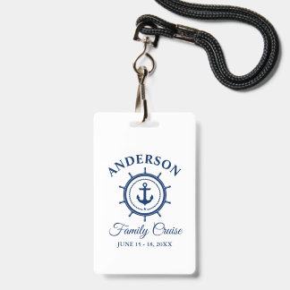 Maritime Marineblaue Anker-Ruder-Familienkreuzfahr Ausweis