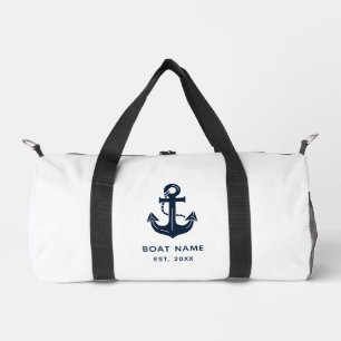 Maritime Navy Blau Benutzerdefinierter Bootsname Duffle Bag