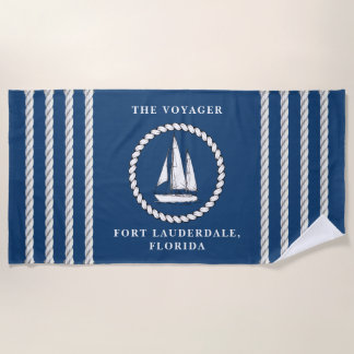 Maritime Navy Blau Schiffsruder Anker Strandtuch