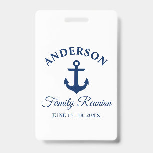 Maritime Navy Blaues Anker-Familientreffen-Clip Ausweis