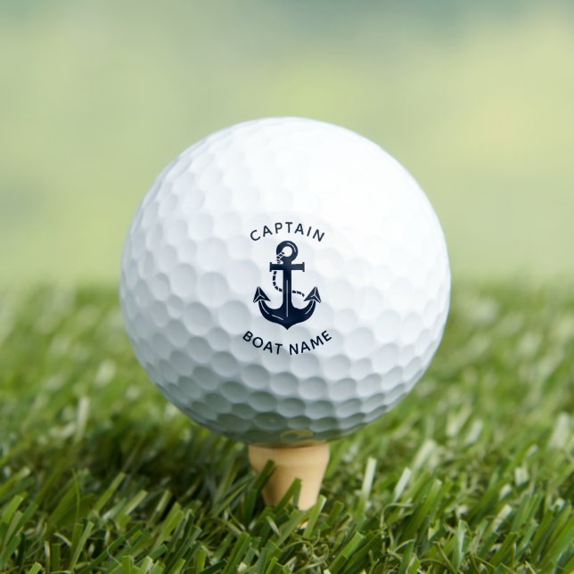 Maritime Navy Blaues Bootsname Anker Golfball (Insitu T-Shirt)