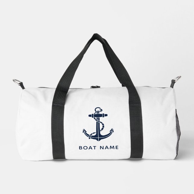 Maritime Navy Blaues Bootsname Benutzerdefinierte  Duffle Bag (Vorderseite)