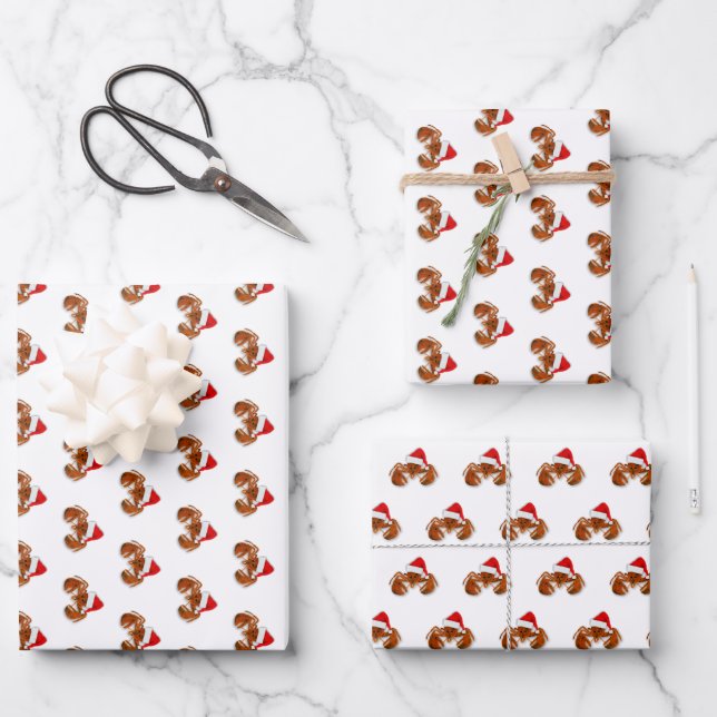Maritime Santa Claus Lobster Geschenkpapier Set (Vorderseite)