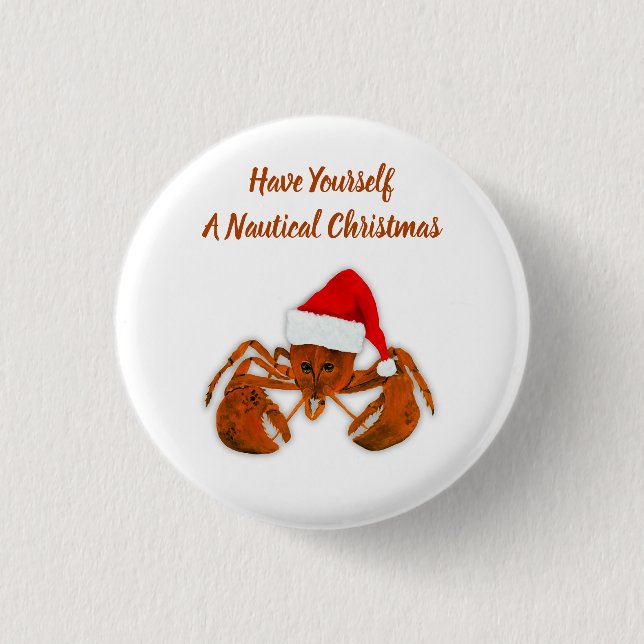 Maritime Santa Hummer Button (Vorderseite)