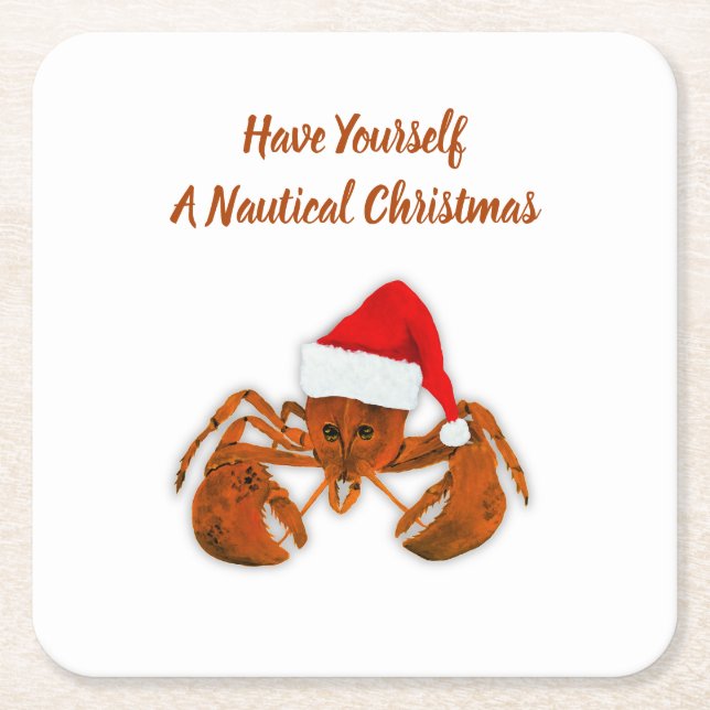 Maritime Santa Hummer Rechteckiger Pappuntersetzer (Vorderseite)