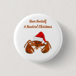 Maritime Santa Lobster Button