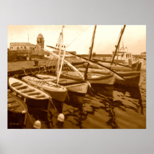 Maritime Segelboot-Kunst Poster