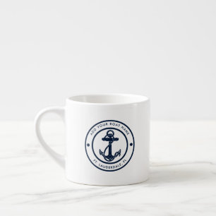 Maritimer Anker Boot Name Marine Blau Bootsfahrt Espressotasse