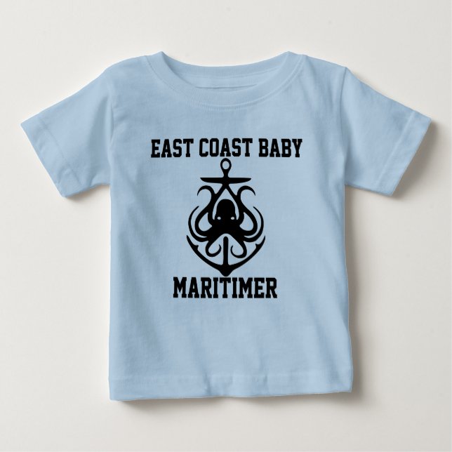 Maritimer-Anker-Oktopus-Shirt an der Ostküste Baby T-shirt (Vorderseite)