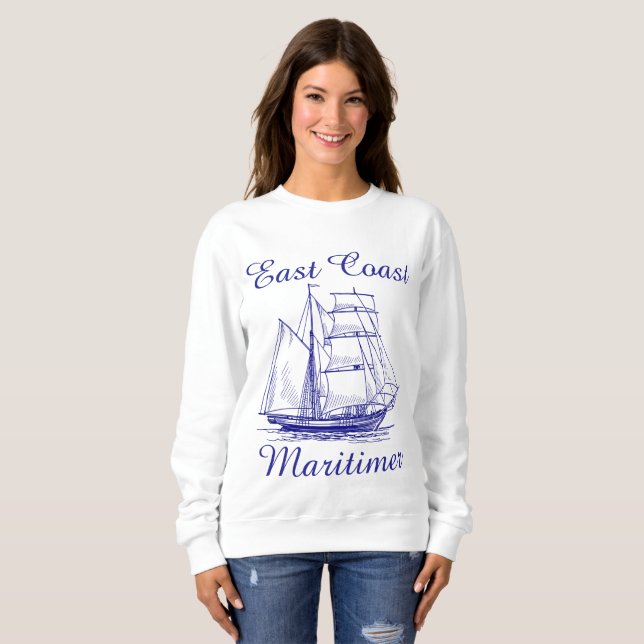 Maritimer Ost-Segel-Schiff nautischer Pullover (Vorne ganz)