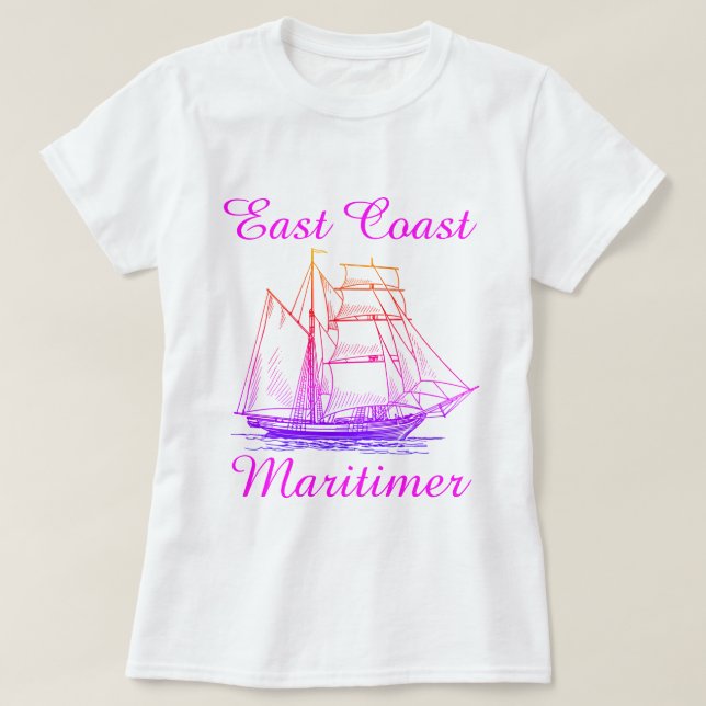 Maritimer-Segel-Shirt an der Ostküste T-Shirt (Design vorne)