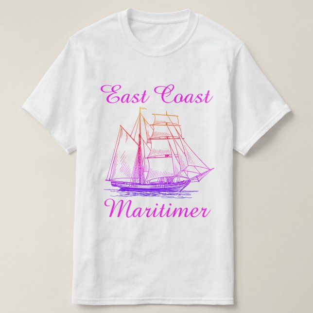 Maritimer-Segel-Shirt an der Ostküste T-Shirt (Design vorne)