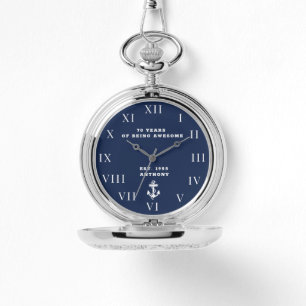 Maritimes Anker 70. Geburtstag Vintage Marine Armbanduhr