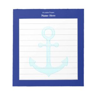 Maritimes Anker & Blau gerahmt Notizblock