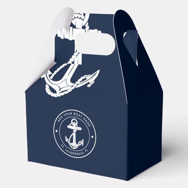 Maritimes Anker Bootsname Benutzerdefiniert Geschenkschachtel (Vorderseite)
