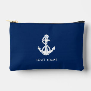 Maritimes Anker Bootsname Minimalist individuell Zubehörtasche
