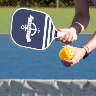 Maritimes Anker Marineblau Personalisiert Pickleball Schläger