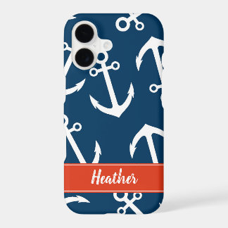 Maritimes Anker-Muster, nautisches Monogramm