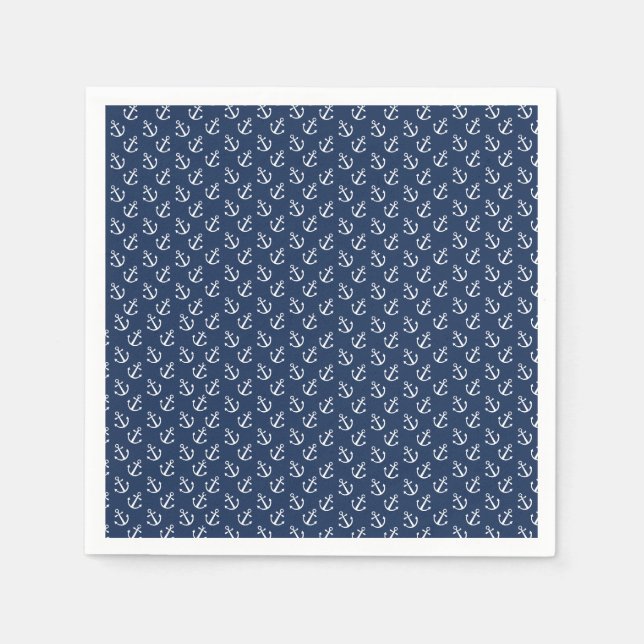 Maritimes Anker-Muster Serviette (Vorderseite)