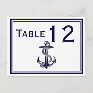 Maritimes Anker Navy Blau Gerahmt 2H Tischnummer