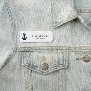 Maritimes Anker Personalisiertes Fachpersonal Namensschild