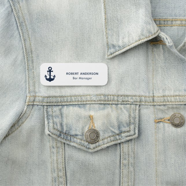 Maritimes Anker Personalisiertes Fachpersonal Namensschild (Beispiel)