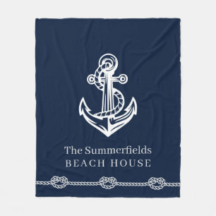 Maritimes Anker-Seil-Familienurlaub-Strandhaus Fleecedecke