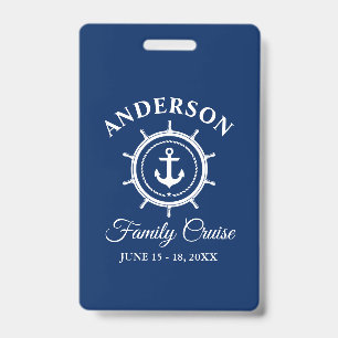Maritimes Anker Steuerrad Navy Blau Familie Kreuzf Ausweis