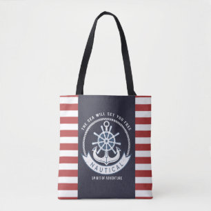 Maritimes Ankersymbol, Steuerrad, Marineblau, rote