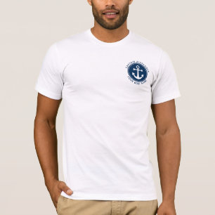 Maritimes Ankertau Navy Benutzerdefiniert Kapitän T-Shirt